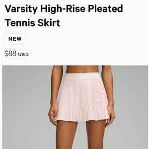 Lululemon Tennis Skirt in MILKSHAKE sz 8 LIKE NEW